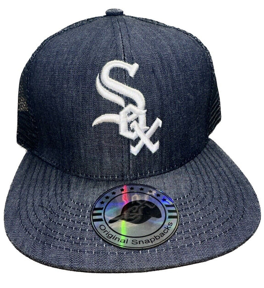 Chicago White Sox Blue Denim Trucker  Snapback