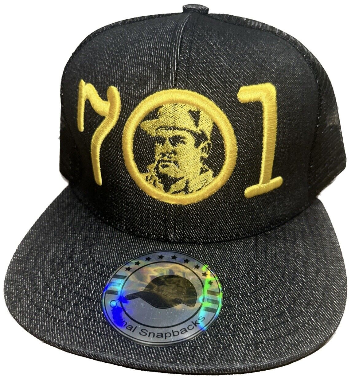 701 JGL El Chapo Chapiza Black Denim Trucker SnapBack