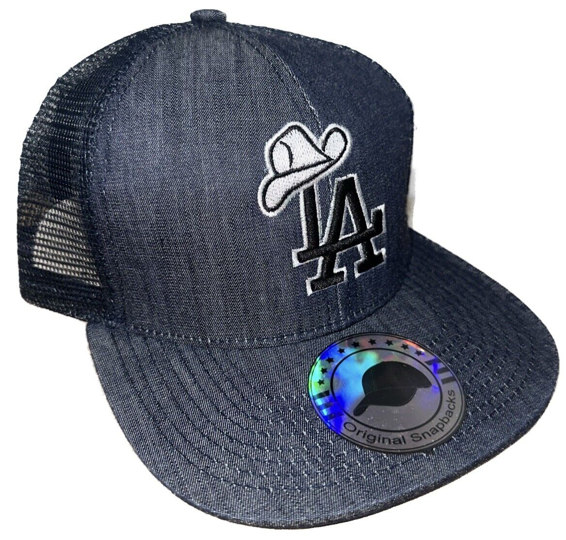 LA Sombrero Mayiza El Mayo MZ Blue Denim Trucker SnapBack