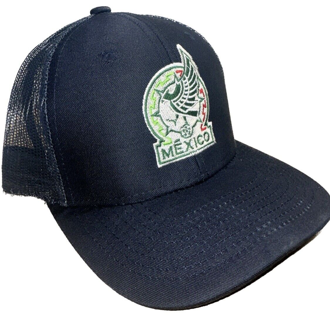 New Mexico Soccer Logo Custom Embroidered Dark Blue Trucker Baseball Cap