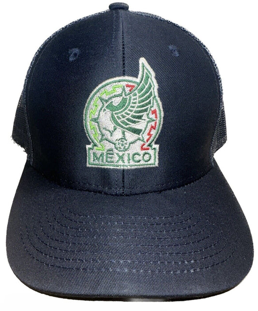 New Mexico Soccer Logo Custom Embroidered Dark Blue Trucker Baseball Cap