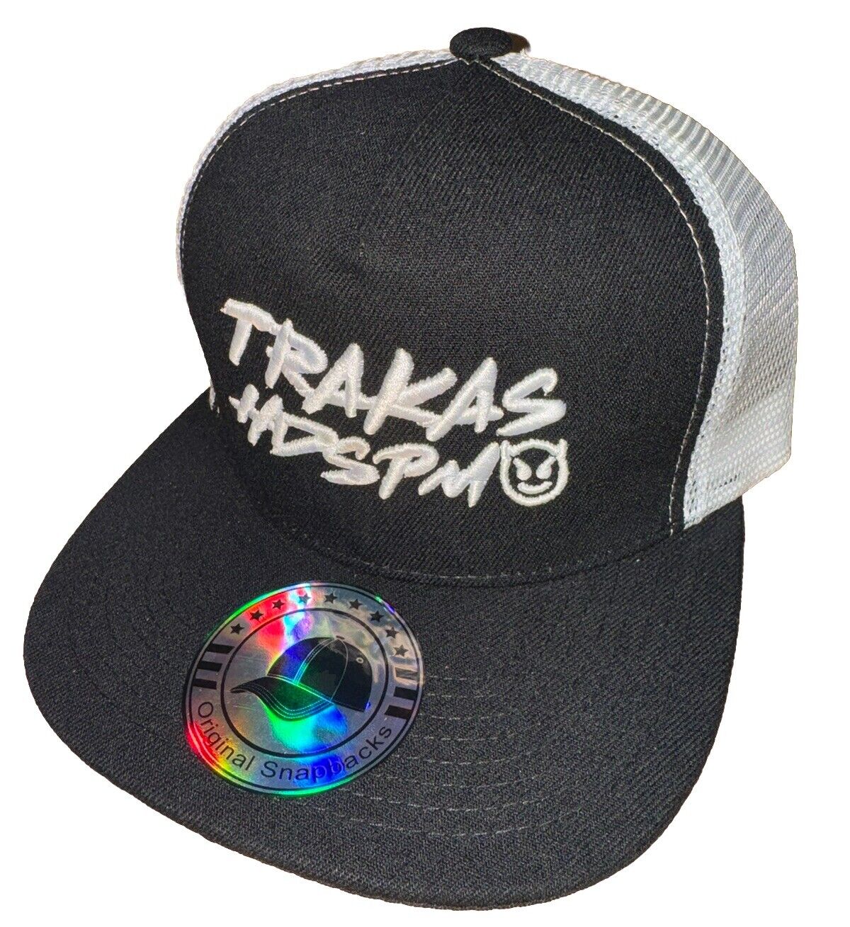 TRAKAS HDSPM , Gorra Negra Con Blanco Trucker SnapBack Black/White Mesh back