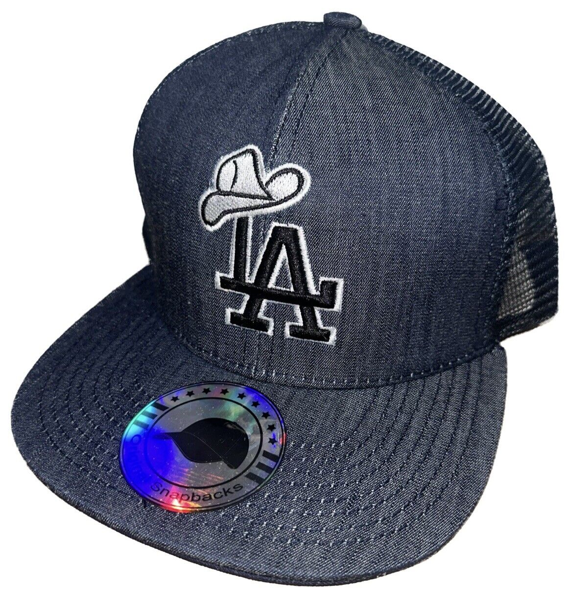 LA Sombrero Mayiza El Mayo MZ Blue Denim Trucker SnapBack