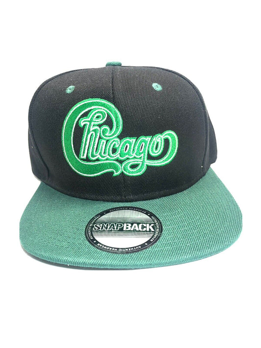 Chicago Green And White Logo Custom Embroidered SnapBack