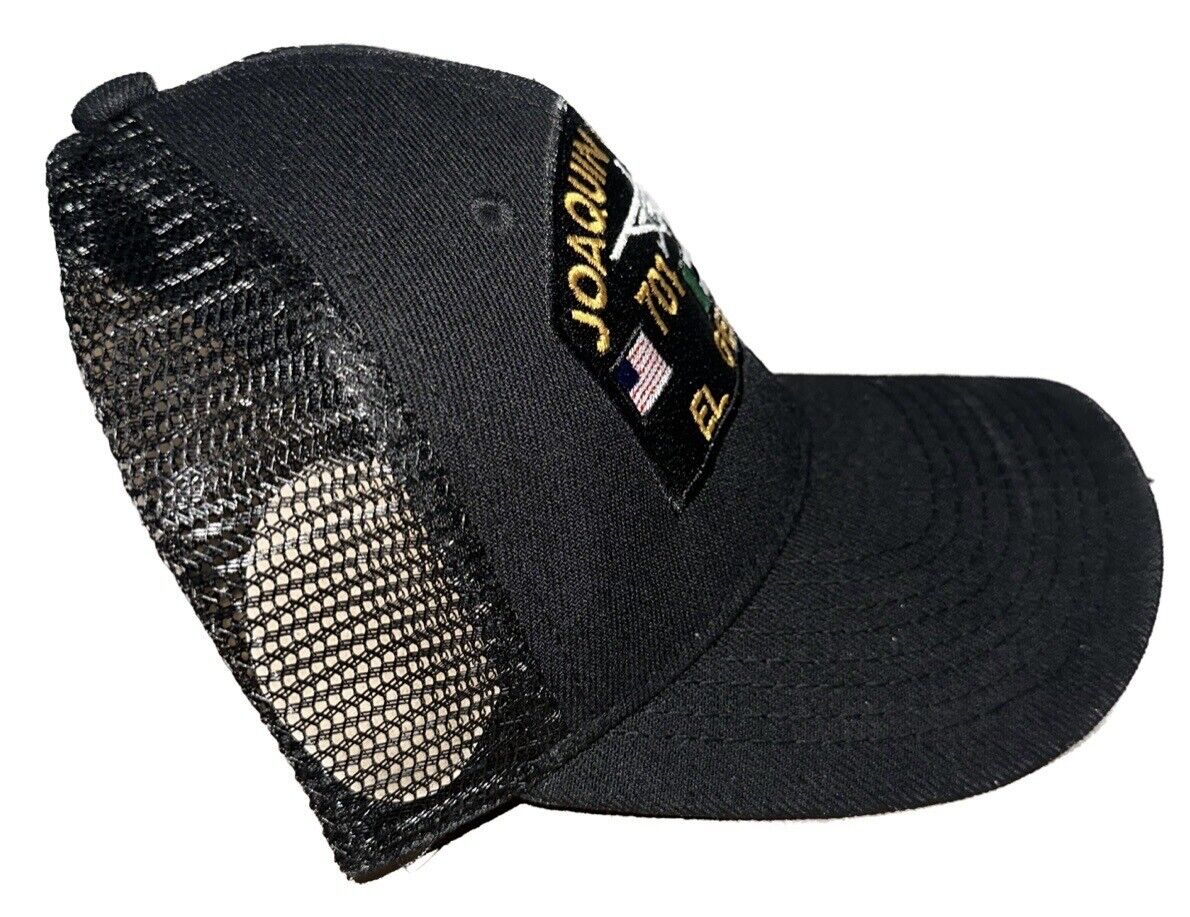 JGL Joaquín Guzmán El General 701 Black Trucker Baseball Cap