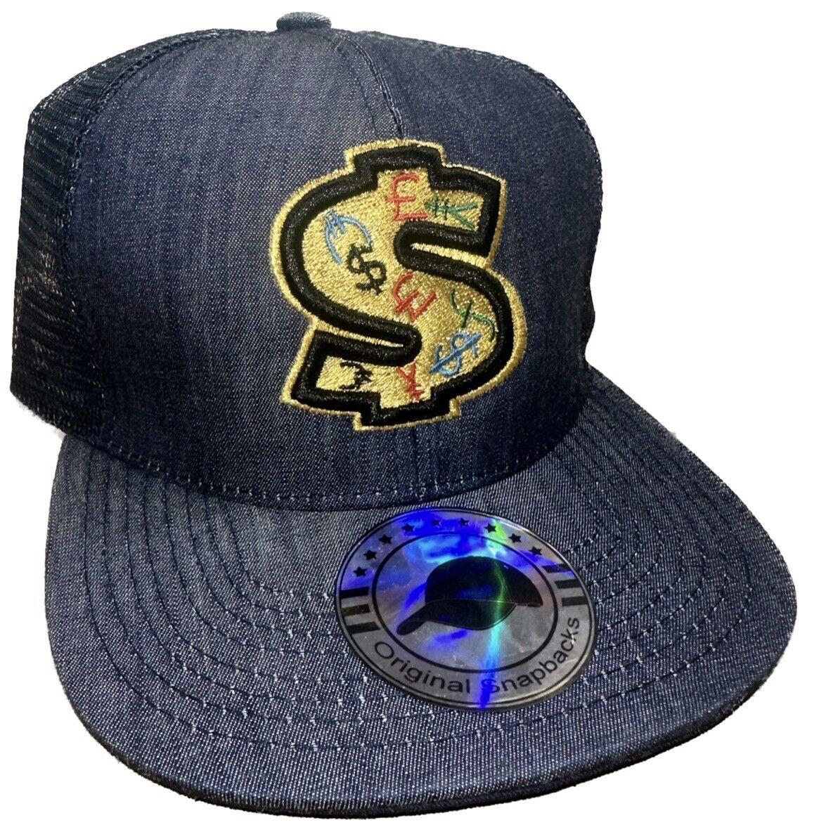 Golden Dollar Metallic 3D Custom Embroidered Trucker SnapBack