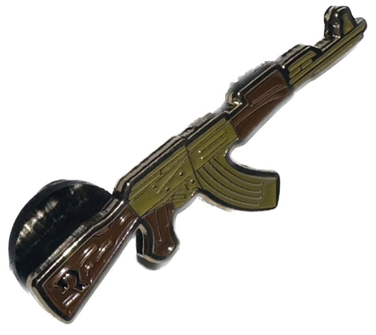 Ak-47 Cuerno De Chivo Gun Pistola Gold Hat Pin