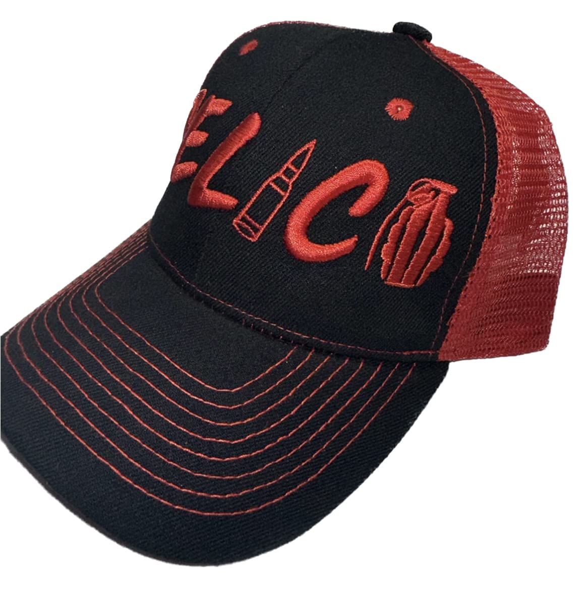 Belico JGL 701 El General El Chapo Chapiza Black/Red Baseball Trucker Cap