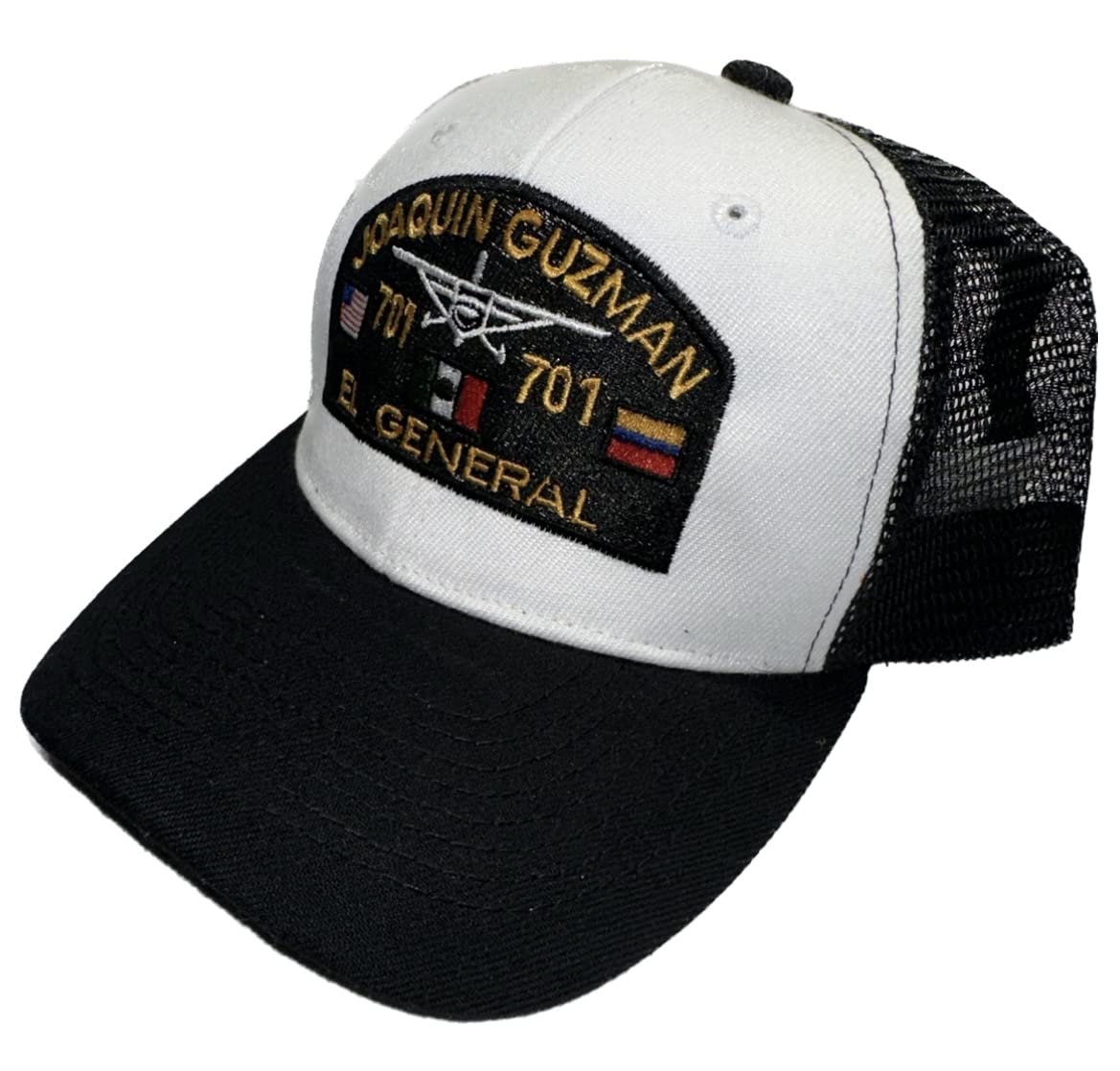 JGL 701 El General El Chapo Chapiza Black/White Baseball Trucker Cap