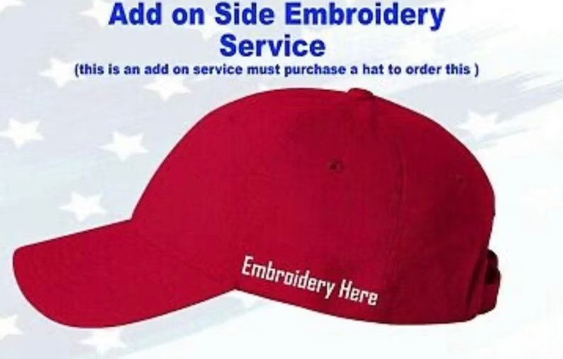 Add-On Sevice to add Embroidered Logo Or Name on Cap