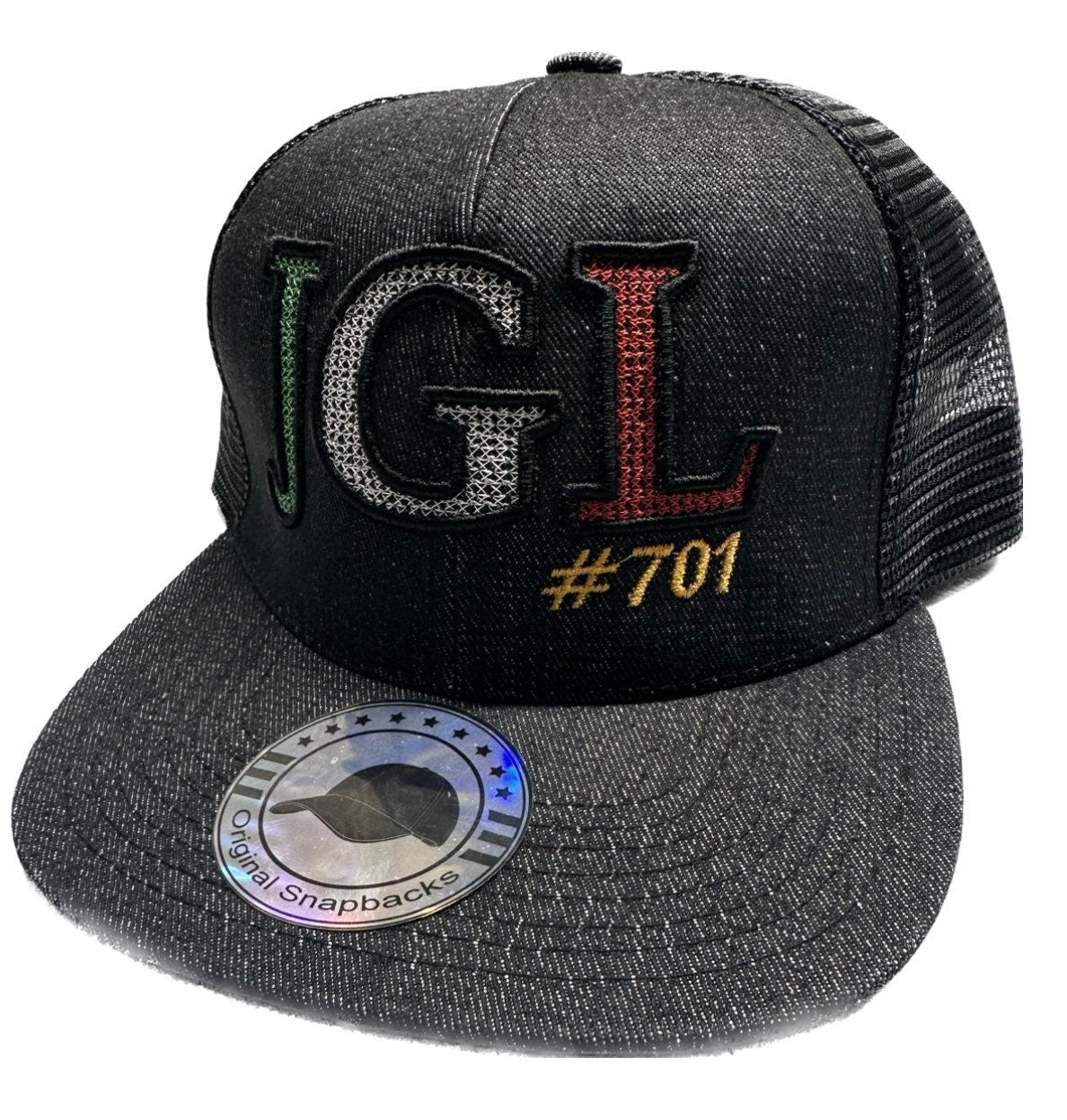 JGL Chapo Chapiza 701 Black Denim Trucker SnapBack