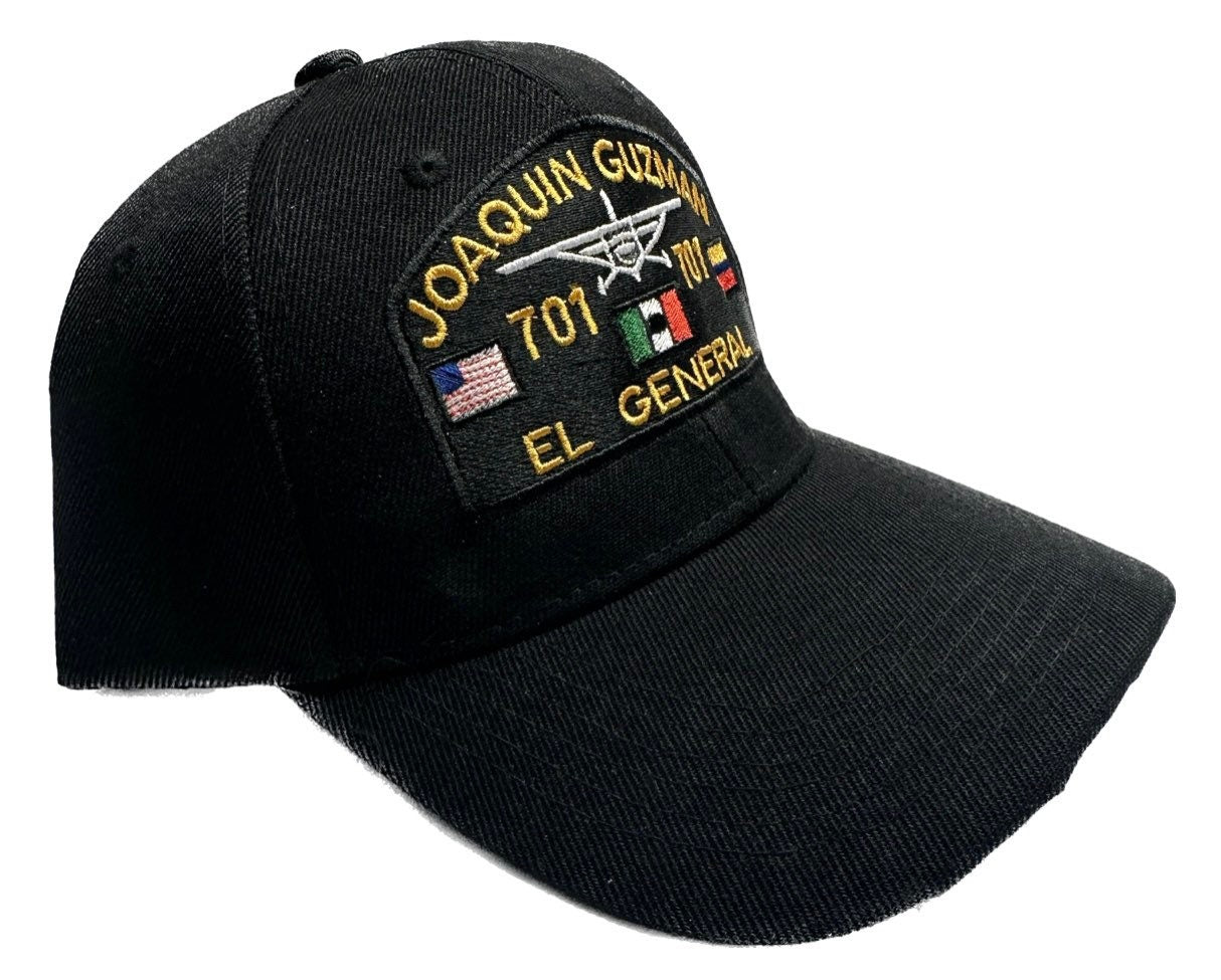 El General El Chapo Chapiza JGL 701 Chapiza Black Baseball Cap