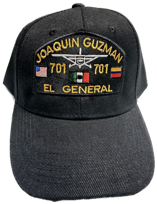 El General El Chapo Chapiza JGL 701 Chapiza Black Baseball Cap