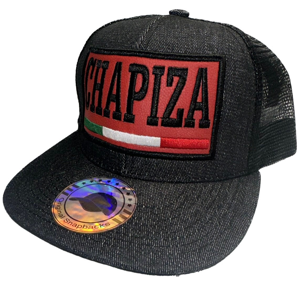 Chapiza Red Leather JGL 701  Trucker SnapBack