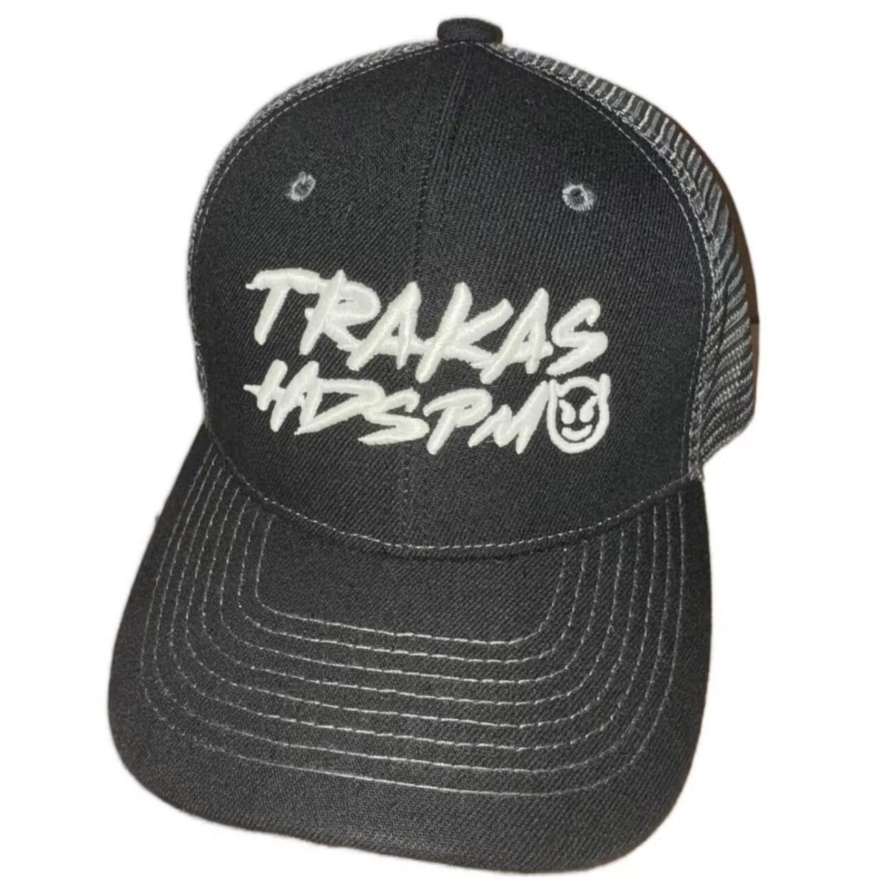 TRAKAS HDSPM Glow In The Dark Gorra Negra Con Gris Black & Gray Trucker Hat